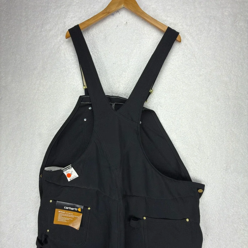 Carhartt Arctic Quilt Lined Bibs Overalls Mens 50x28 R03 BLK Black NWT NOS - Picture 5 of 10